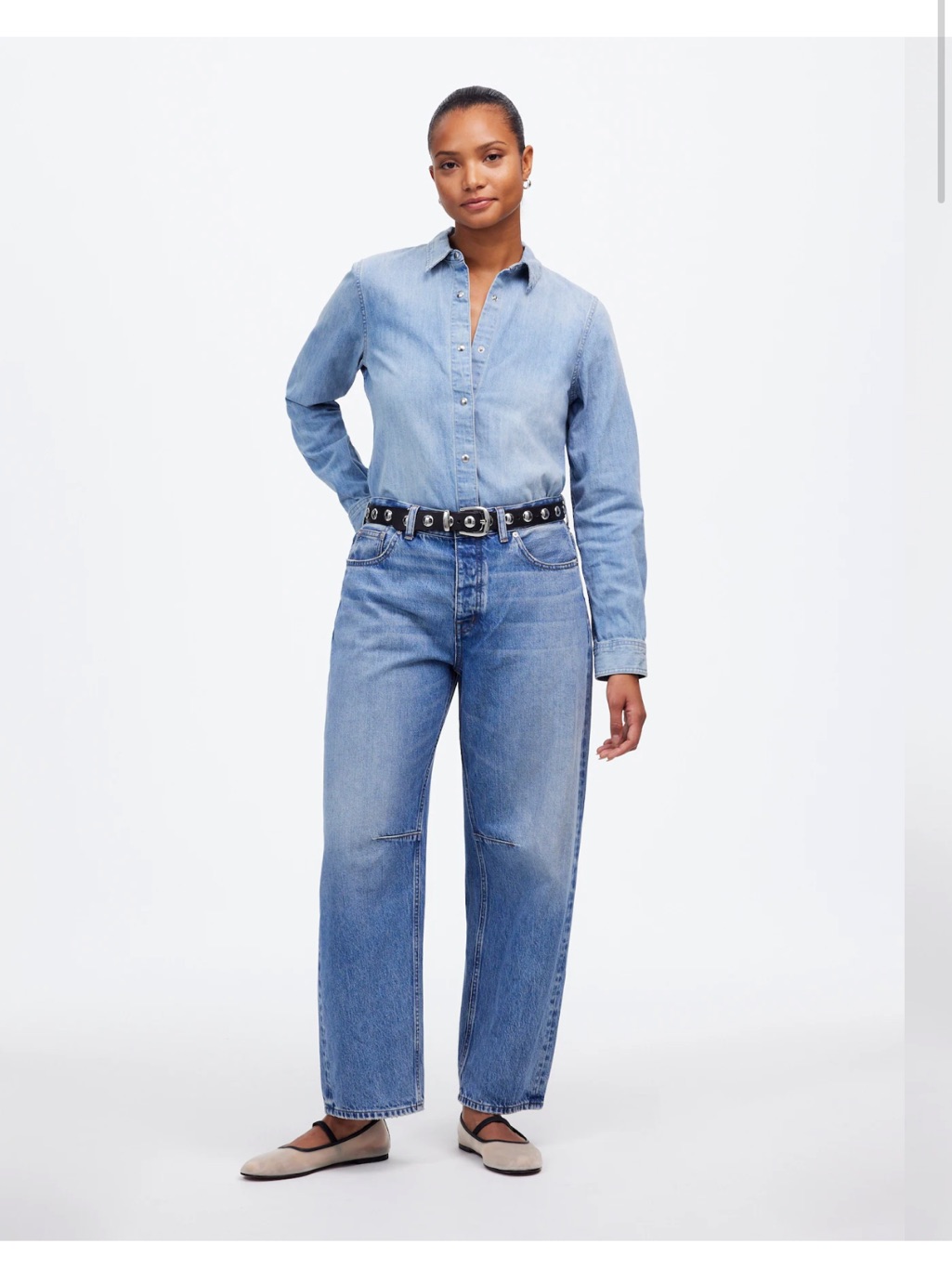 Nwt Madewell The Petite Curvy Darted Barrel-Leg Jean Dobbins 26